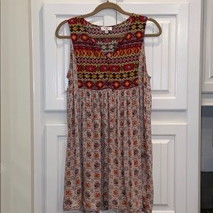 Umgee | Boho Sleeveless Tunic Dress